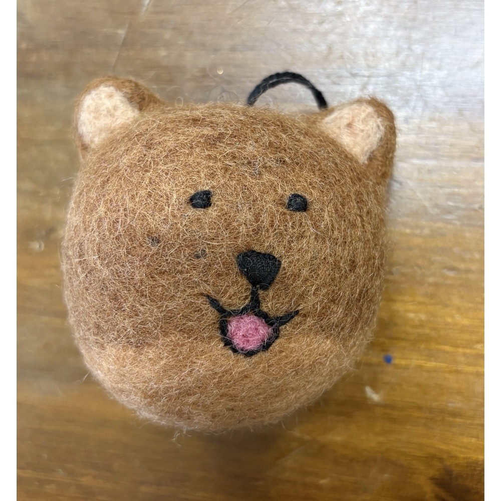 Urban Outfitters 2020 Puff Pet Felt Brown Bear Hanging Ornament